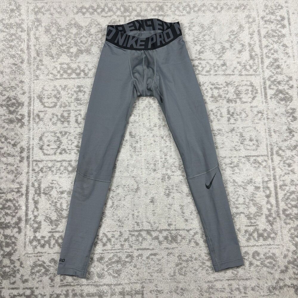 Nike Pro Dri-FIT 3/4 Training Tights Mens Gray Base Layer Tight Slim Size Small